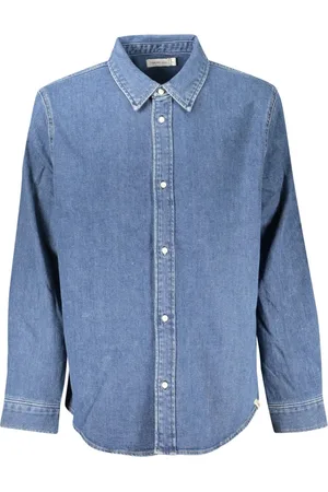 Calvin Klein Heren, Overhemden, Blauw, Maat: S Denim