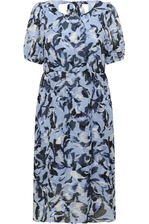 Kaffe Dames, Jurken, Blauw, Maat: XL Poliester