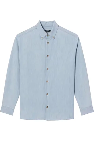 A.P.C. Heren, Overhemden, Blauw, Maat: XL Katoen