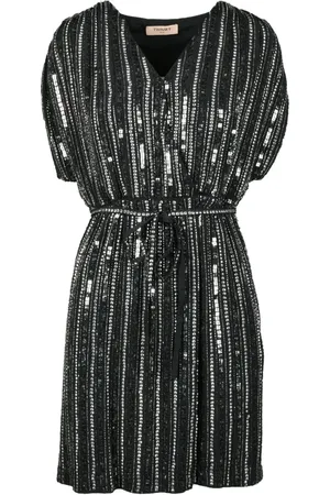 Twin-Set Dames, Jurken, Zwart, Maat: S Chiffon