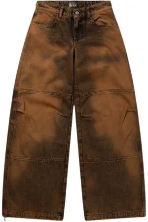 ARIES Heren, Jeans, Bruin, Maat: W32 Katoen
