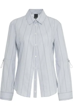 Pinko Dames, Blouses & Shirts, Grijs, Maat: S Katoen