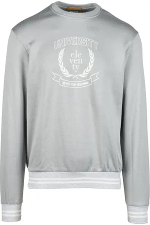 ELEVENTY Heren, Sweatshirts & Hoodies, Grijs, Maat: S Katoen