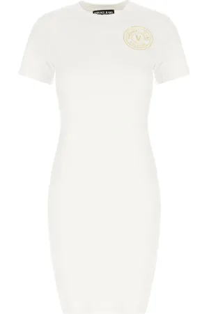 VERSACE Dames, Jurken, Wit, Maat: 2XS Katoen
