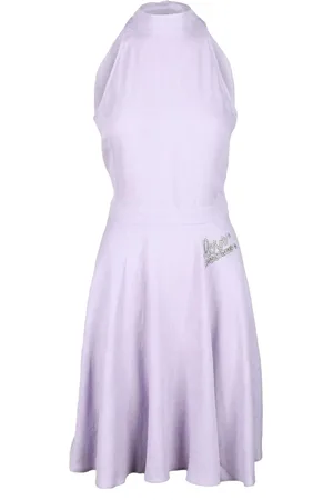 Moschino Dames, Jurken, Paars, Maat: L Linnen