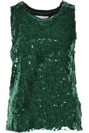 ERIKA CAVALLINI Dames, Tops, Groen, Maat: S Poliester