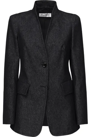 Max Mara Dames, Jassen, Blauw, Maat: S Katoen