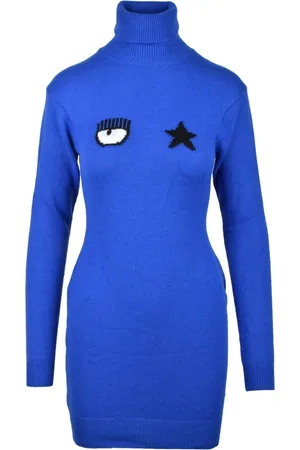 Chiara Ferragni Dames, Jurken, Blauw, Maat: S Wol