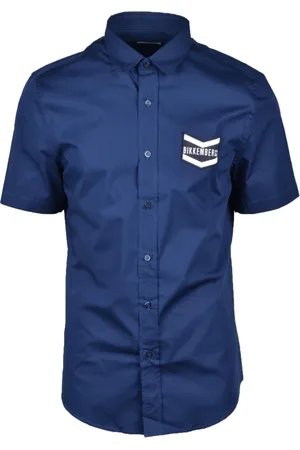 Bikkembergs Heren, Overhemden, Blauw, Maat: XL Katoen