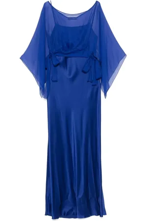 Alberta Ferretti Dames, Jurken, Blauw, Maat: XL Satijn