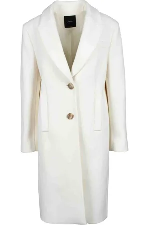 Pinko Dames, Mantels, Wit, Maat: M Wol