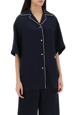 Palm Angels Dames, Blouses & Shirts, Blauw, Maat: XS Linnen
