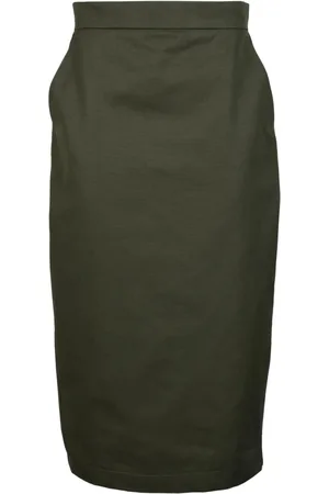 Max Mara Dames, Rokken, Groen, Maat: S Katoen