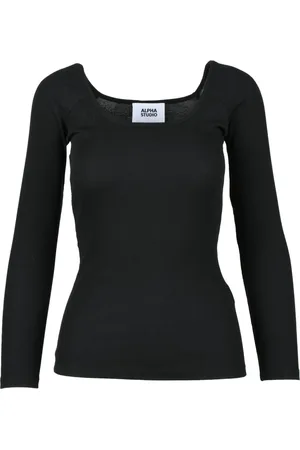 ALPHA STUDIO Dames, Tops, Zwart, Maat: 2XS Katoen