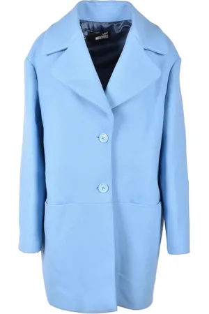 Moschino Dames, Mantels, Blauw, Maat: XS Wol