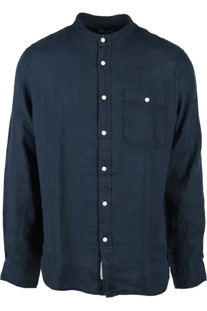 Woolrich Heren, Overhemden, Blauw, Maat: XL Linnen