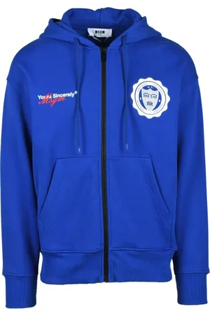 Msgm Heren, Sweatshirts & Hoodies, Blauw, Maat: M Katoen