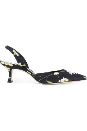 Manolo Blahnik Dames, Schoenen, Zwart, Maat: 36 EU Satijn