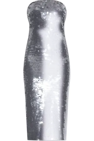 Sportmax Dames, Jurken, Grijs, Maat: S Leer