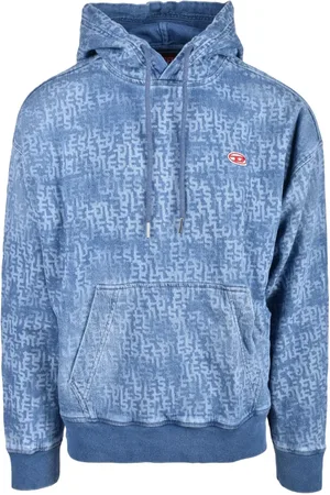 Diesel Heren, Sweatshirts & Hoodies, Blauw, Maat: XL Katoen
