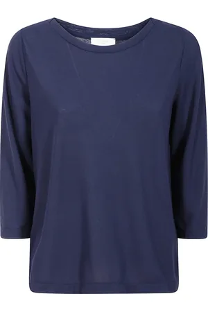 ZANONE Dames, Tops, Blauw, Maat: M Katoen