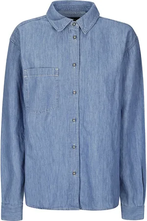 7 for all Mankind Dames, Overhemden, Blauw, Maat: M Denim