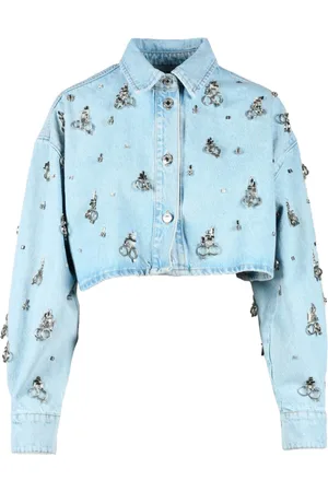 Msgm Dames, Blouses & Shirts, Blauw, Maat: 2XS Katoen