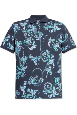 VERSACE Heren, Tops, Blauw, Maat: XL Katoen