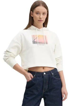 Calvin Klein Dames, Sweatshirts & Hoodies, Wit, Maat: XS Katoen