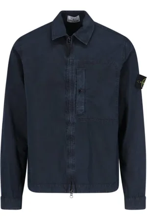 Stone Island Heren, Jassen, Blauw, Maat: 2XL Katoen