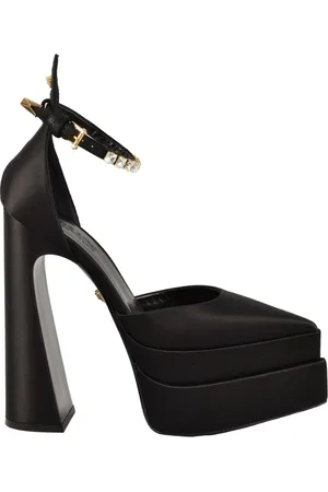 VERSACE Dames, Schoenen, Zwart, Maat: 38 1/2 EU Leer