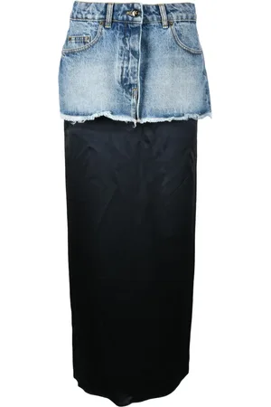 SEMICOUTURE Dames, Rokken, Blauw, Maat: W29 Katoen
