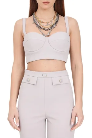 Elisabetta Franchi Dames, Tops, Grijs, Maat: S Poliester