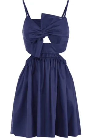 Elisabetta Franchi Dames, Jurken, Blauw, Maat: M Katoen