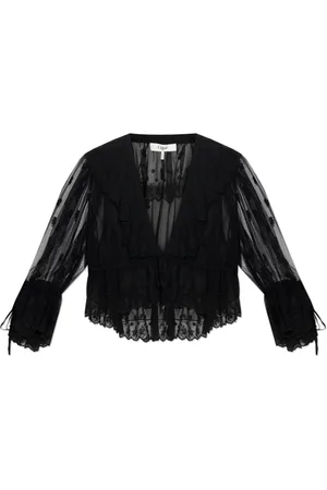 Chloé Dames, Blouses & Shirts, Zwart, Maat: S