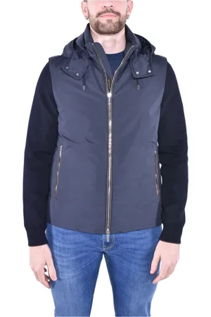 MOORER Heren, Jassen, Blauw, Maat: L Katoen