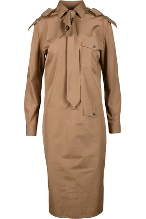Prada Dames, Jurken, Bruin, Maat: M Katoen