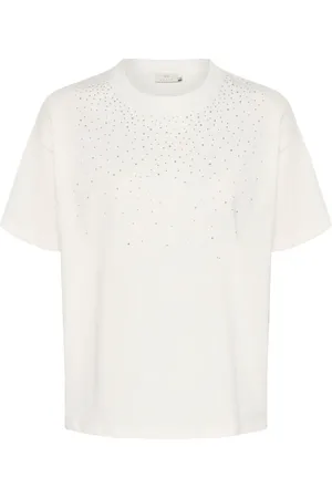 Kaffe Dames, Tops, Wit, Maat: 2XL Katoen