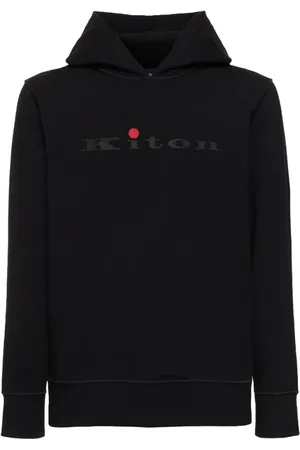 Kiton Heren, Sweatshirts & Hoodies, Zwart, Maat: L Katoen