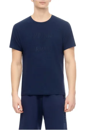 Emporio Armani Heren, Tops, Blauw, Maat: S Katoen