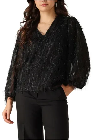 Jansen Amsterdam Dames, Blouses & Shirts, Zwart, Maat: XL