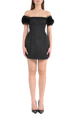 Elisabetta Franchi Dames, Jurken, Zwart, Maat: 2XL Satijn