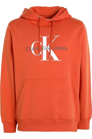 Calvin Klein Heren, Sweatshirts & Hoodies, Oranje, Maat: 2XL Katoen