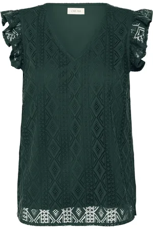 Cream Dames, Blouses & Shirts, Groen, Maat: L Poliester
