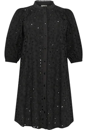 Kaffe Dames, Jurken, Zwart, Maat: XL Katoen