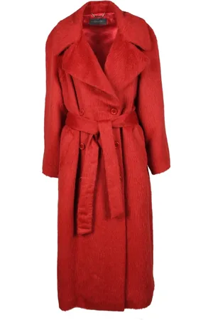 Alberta Ferretti Dames, Mantels, Rood, Maat: S Zijde