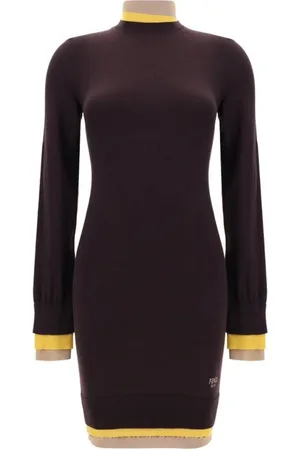 Fendi Dames, Jurken, Paars, Maat: 2XS Wol