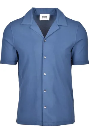 ALPHA STUDIO Heren, Overhemden, Blauw, Maat: L Katoen