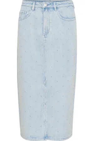 Soaked in Luxury Dames, Rokken, Blauw, Maat: L Denim