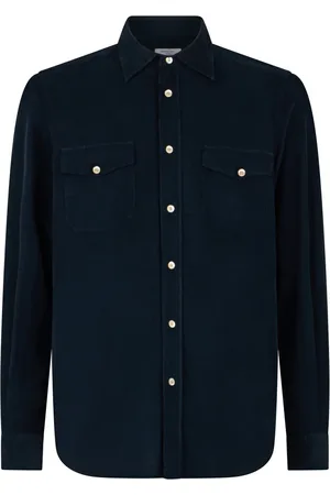 Boglioli Heren, Overhemden, Blauw, Maat: M Corduroy